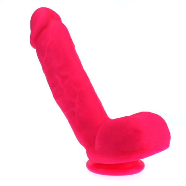 Realistic Angled Silicone Dildo - 8.7"