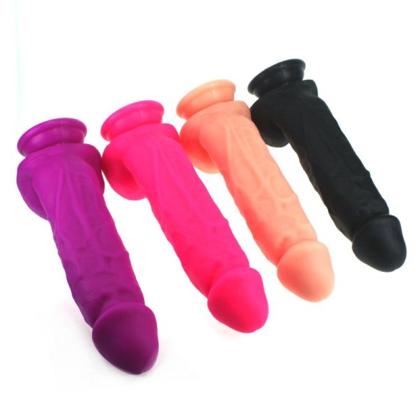 Realistic Angled Silicone Dildo - 8.7"