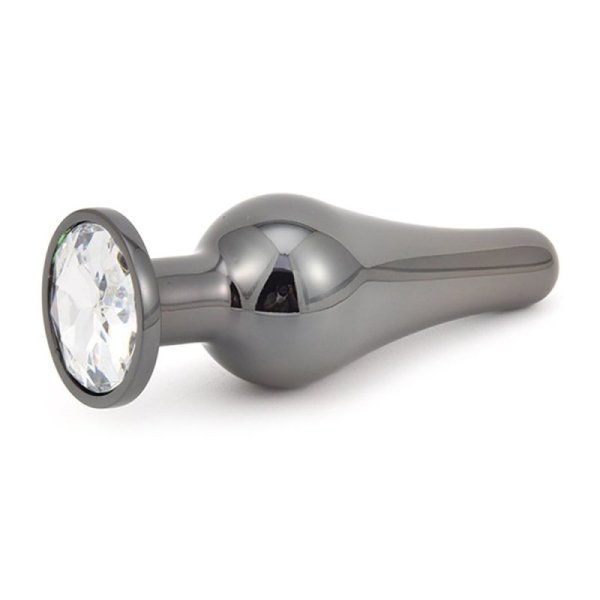 Bejewelled Amethyst Gunmetal Butt Plug