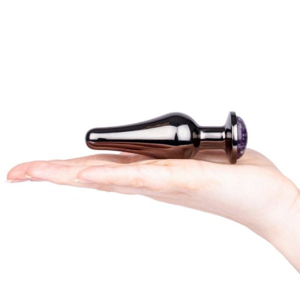 Bejewelled Amethyst Gunmetal Butt Plug