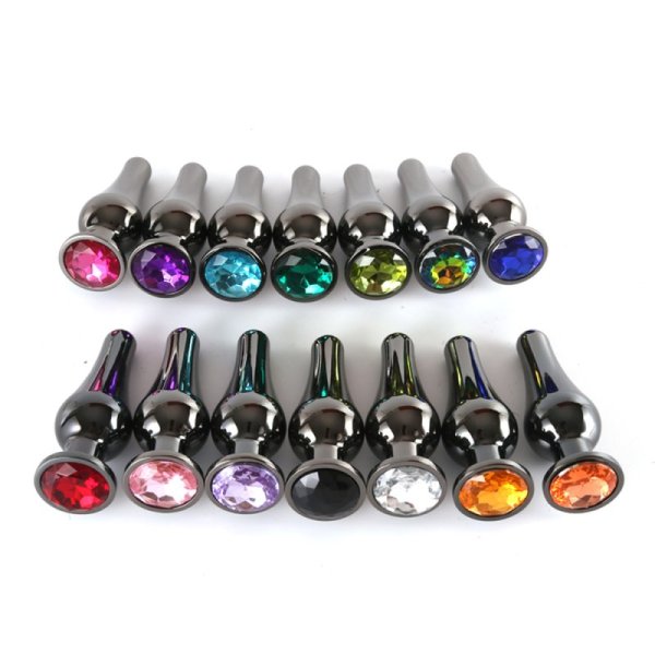 Bejewelled Amethyst Gunmetal Butt Plug