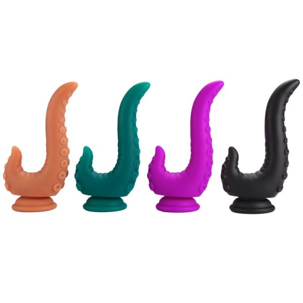 Octopus Sucker Silicone Butt Plug In Purple