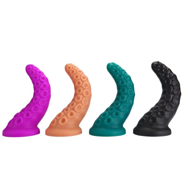 Horns Silicone Tentacle Dildo In Golden