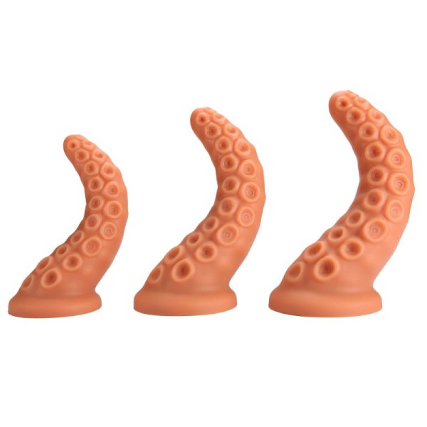 Horns Silicone Tentacle Dildo In Golden