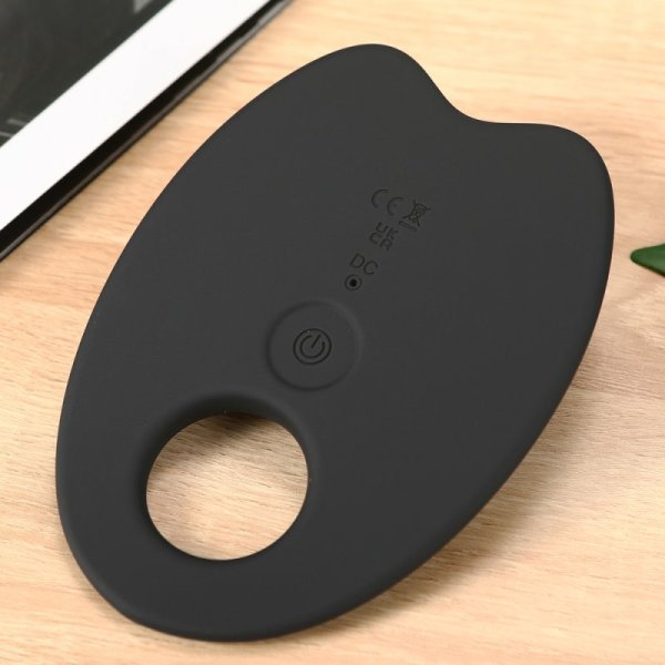 Grinding Cock Ring With Tongue - Black