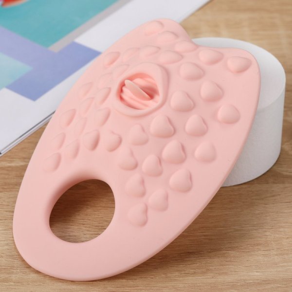 Grinding Cock Ring With Tongue - Pink