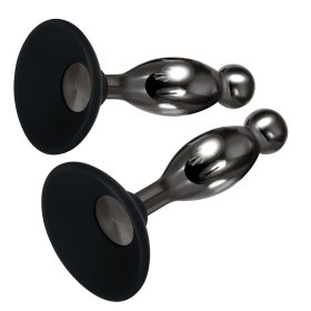 Joy Sticks Metal Anal Plug With Suction Cup - Black