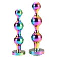 Rainbow Metal Anal Beaded Plug