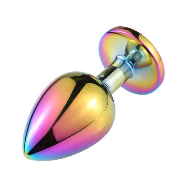 Multicolor Gem Metal Butt Plug