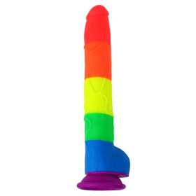 Rainbow Suction Cup Dildo - 32 cm