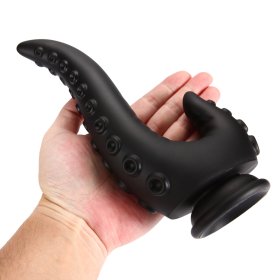 Octopus Sucker Silicone Butt Plug In Black