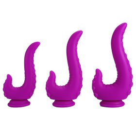 Octopus Sucker Silicone Butt Plug In Purple