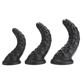 Horns Silicone Tentacle Dildo In Black