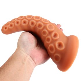 Horns Silicone Tentacle Dildo In Golden