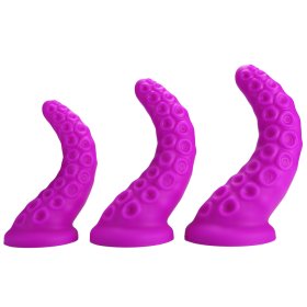 Horns Silicone Tentacle Dildo In Purple