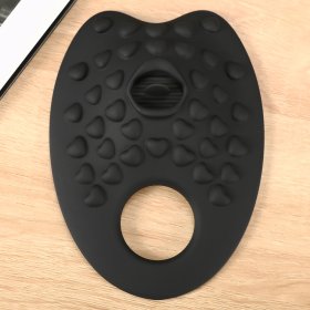 Grinding Cock Ring With Tongue - Black