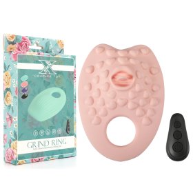 Grinding Cock Ring With Tongue - Pink